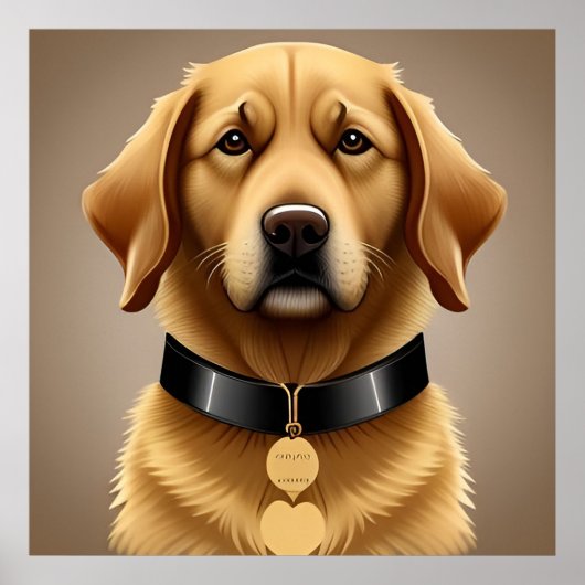 Poster Portrait Golden Retriever (Devant)