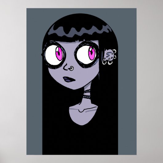 Poster Portrait Goth Girl (Devant)