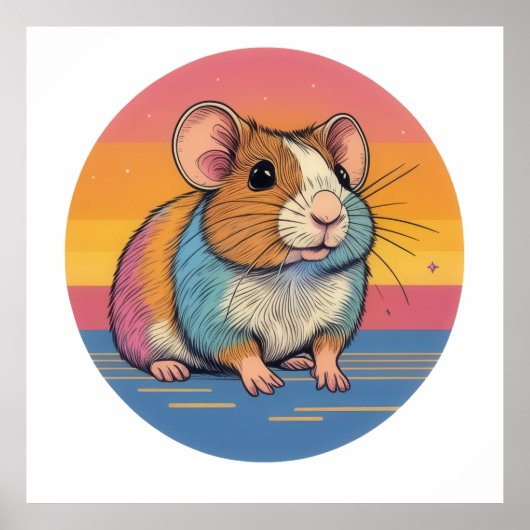 Poster Portrait Hamster Vibrant (Devant)