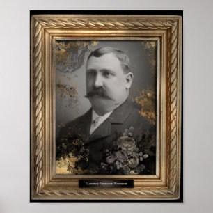 Poster Portrait hanté Mustache Man