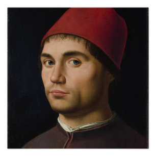 Poster Portrait Homme Antonello Messina peinture vintag
