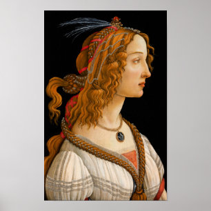 Poster Portrait idéalisé d'une dame par Sandro Botticelli