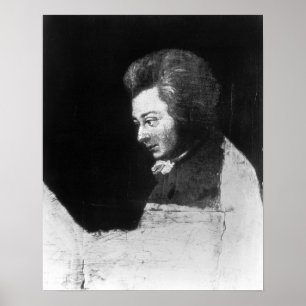 Poster Portrait inachevé de Wolfgang Amadeus Mozart
