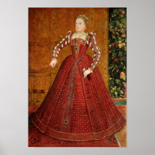 Poster Portrait intégral d'affiche de la Reine Elizabeth