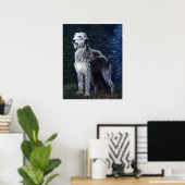 Poster Portrait irlandais Wolfhound Dog (Bureau à domicile)