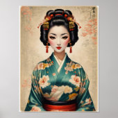 Poster Portrait japonais vintage Geisha (Devant)