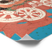 Poster Portrait japonais vintage - Guerrier avec épée (Coin)