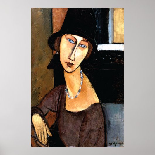 Poster Portrait Jeanne Hébuterne Au Chapeau (Devant)