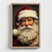 Poster Portrait joyeux du Père Noël avec lueur festive