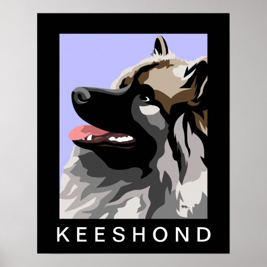 Poster Portrait latéral Keeshond (Devant)