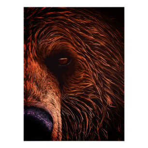 Poster Portrait majestueux d'ours – Art d'animal sauvage