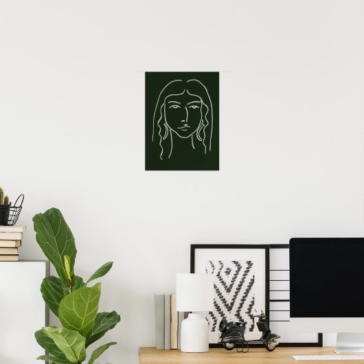 Poster Portrait malachite avec cheveux longs (Bureau à domicile)