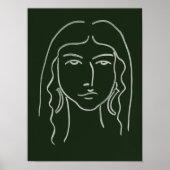 Poster Portrait malachite avec cheveux longs (Devant)