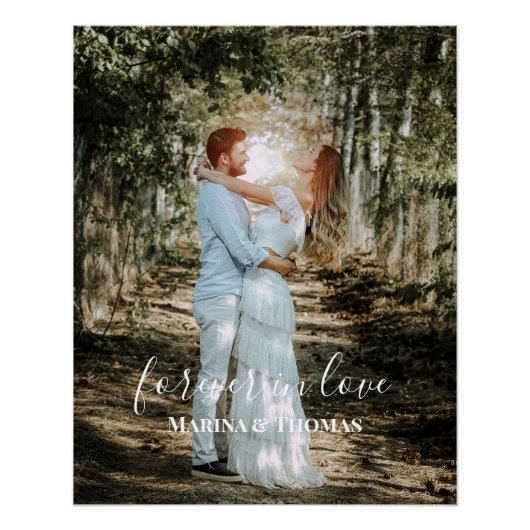 Poster Portrait Mariage personnalisé Calligraphie moderne (Devant)