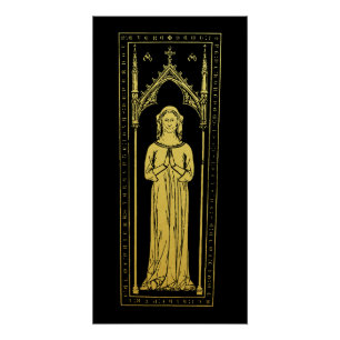 Poster Portrait médiéval anglais 1300 Lady Joan Cobham