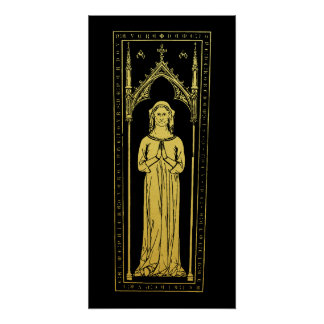 Poster Portrait médiéval anglais 1300 Lady Joan Cobham