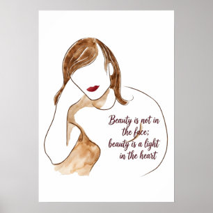 Poster Portrait Minimaliste Élégant avec Citation