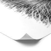 Poster Portrait Moderne de Hérisson dans les Bois noir bl (Coin)