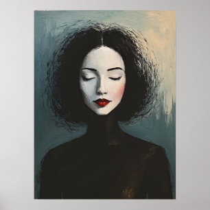 Poster Portrait Moderne Élégant de Femme sans Visage