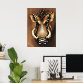 Poster Portrait Noble Warthog - Art animal africain (Bureau à domicile)