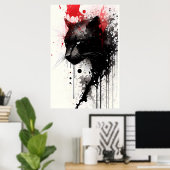 Poster Portrait noir (Bureau à domicile)