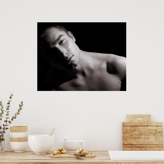 Poster Portrait noir et blanc (Cuisine)