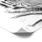 Poster Portrait noir et blanc de tigre (Coin)