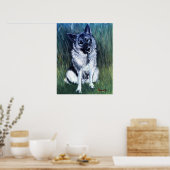Poster Portrait norvégien Elkhound Dog (Cuisine)