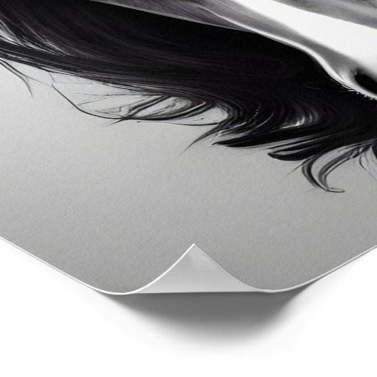 Poster Portrait numérique en noir et blanc en frison (Coin)