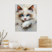 Poster Portrait of a charming Ragdoll Cat with blue eyes (Cuisine)