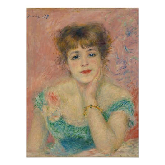 Poster Portrait of Actress Jeanne Samary, Auguste Renoir (Devant)