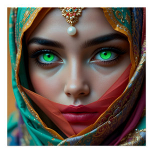 Poster Portrait Papercraft lumineux