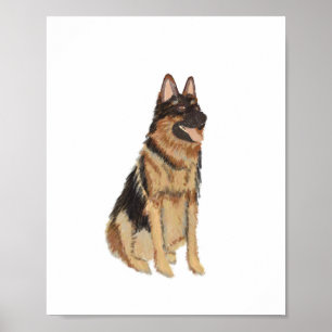 Poster Portrait peint allemand Shepard