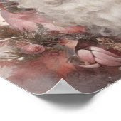 Poster Portrait Père Noël Noir : Rose doux et tons terre (Coin)