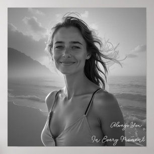 Poster Portrait personnalisé d'elle – Cadeau photo simple