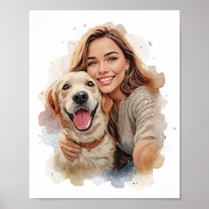Poster Portrait personnalisé d'un animal de compagnie et