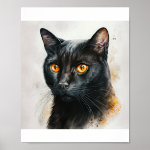 Poster Portrait personnalisé pour animaux, aquarelle pein