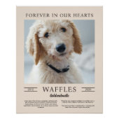 Poster Portrait photo mémorial du chien brun et sable (Devant)