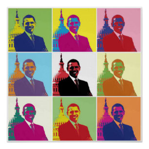 Poster Portrait Pop Art 20x20 du président Obama