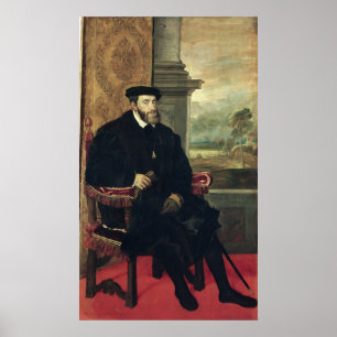 Poster Portrait posé d'empereur Charles V 1548
