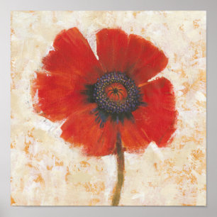 Poster Portrait Red Poppy