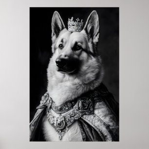 Poster Portrait Renaissance de Berger Allemand, Chien Drô
