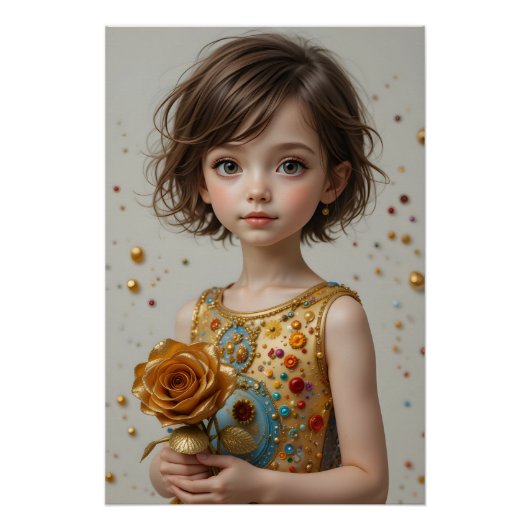 Poster Portrait Rose d'or (Devant)