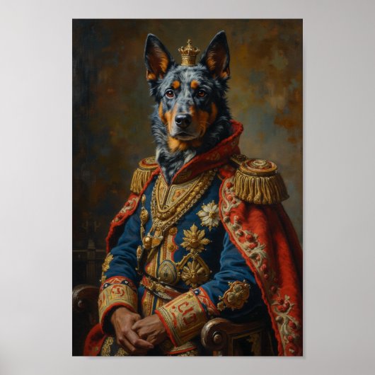 Poster Portrait Royal de Blue Heeler (Devant)