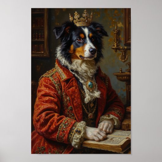 Poster Portrait Royal de Border Collie (Devant)