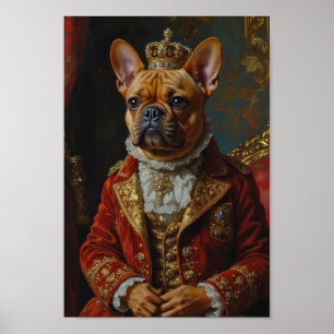 Poster Portrait Royal de Bouledogue Français