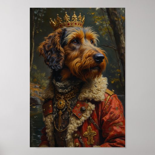 Poster Portrait Royal de Lévrier Otterhound (Devant)