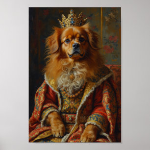 Poster Portrait Royal de Spaniel Tibétain