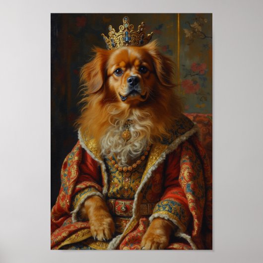 Poster Portrait Royal de Spaniel Tibétain (Devant)