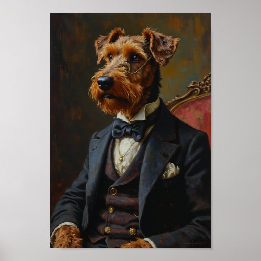 Poster Portrait royal de Terrier Airedale (Devant)